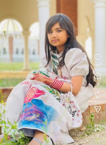 فلیمنگو🦩                                               Hand Painted girls  Coord Set | Flamingo Floral Palazzo photo review