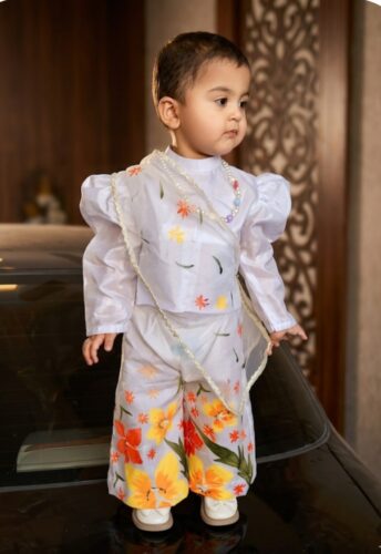 میری پیاری بیٹی 💝 Hand Painted Girls Coord Set | Floral Palazzo & Dupatta photo review
